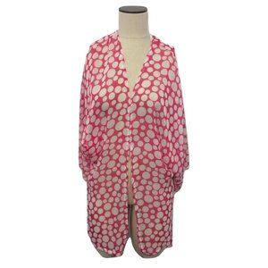 NWOT Womens Plus Size 1X Hot Ginger Vintage Style Dot Print Chiffon Cover Up